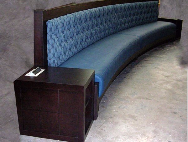 Lobby seating with electric and iPod charging stations